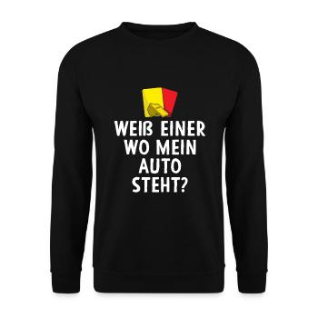Schiedsrichter Pfeife Schiri Fußballschiedsrichter - Unisex Pullover - Schwarz - Vorne - Alina (178cm) & Michal (187cm)