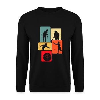 Boule Spiel Petanque Crossboule - Unisex Pullover - Schwarz - Vorne - Alina (178cm) & Michal (187cm)