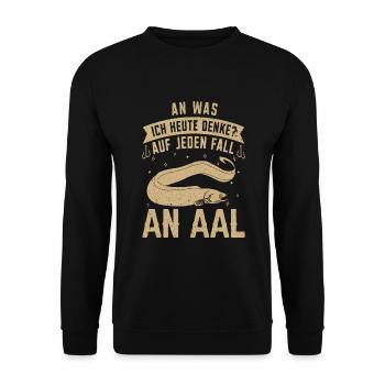 Angeln Geschenk Angler AAL angeln - Unisex Pullover - Schwarz - Vorne - Alina (178cm) & Michal (187cm)