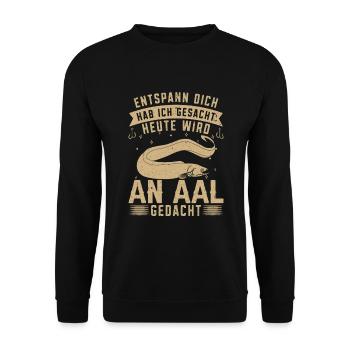 Angeln Geschenk Angler AAL angeln - Unisex Pullover - Schwarz - Vorne - Alina (178cm) & Michal (187cm)