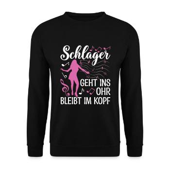 Schlager Schlagermusik Schlagerparty - Unisex Pullover - Schwarz - Vorne - Alina (178cm) & Michal (187cm)