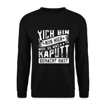 Hausmeister Hauswart Haustechniker - Unisex Pullover - Schwarz - Vorne - Alina (178cm) & Michal (187cm)
