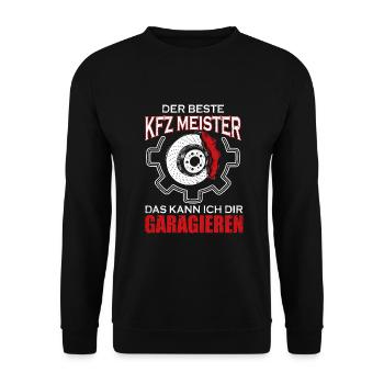 KFZ Mechaniker Meister Mechatroniker - Unisex Pullover - Schwarz - Vorne - Alina (178cm) & Michal (187cm)