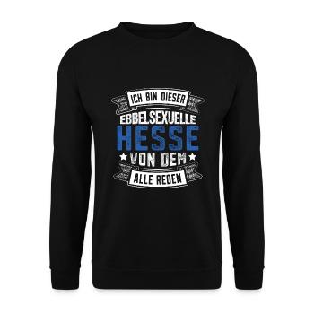 Hessen Frankfurt Apfelwein - Unisex Pullover - Schwarz - Vorne - Alina (178cm) & Michal (187cm)