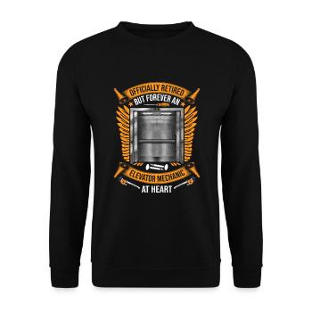 Elevator Mechanic Elevator Elevator - Unisex Sweatshirt - black - Front - Alina (178cm) & Michal (187cm)
