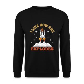 Aerospace Engineer Rocket Engine Spaceflight - Unisex Sweatshirt - black - Front - Alina (178cm) & Michal (187cm)