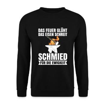 Schmied - Unisex Pullover - Schwarz - Vorne - Alina (178cm) & Michal (187cm)