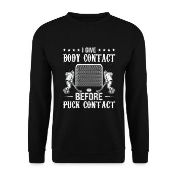 Joueurs de hockey sur glace - Sweat-shirt Unisexe - noir - Devant - Alina (178cm) & Michal (187cm)