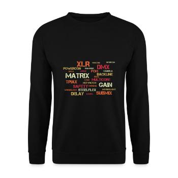 Bühnencrew -Beleuchtungstechniker - Unisex Pullover - Schwarz - Vorne - Alina (178cm) & Michal (187cm)