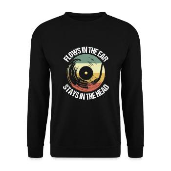 Drôle de collectionneur de disques - Sweat-shirt Unisexe - noir - Devant - Alina (178cm) & Michal (187cm)
