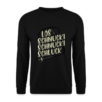 Biersexueller Angler lustig Angeln Sprüche - Unisex Pullover - Schwarz - Vorne - Alina (178cm) & Michal (187cm)