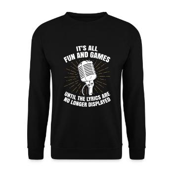 Drôle de chanteur de karaoké - Sweat-shirt Unisexe - noir - Devant - Alina (178cm) & Michal (187cm)
