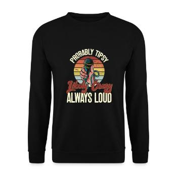 Drôle de chanteur de karaoké - Sweat-shirt Unisexe - noir - Devant - Alina (178cm) & Michal (187cm)