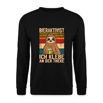 Biertrinker Geh mal Bier holen Löten - Unisex Pullover - Schwarz - Vorne - Alina (178cm) & Michal (187cm)