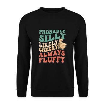 Silkie chicken - Unisex Sweatshirt - black - Front - Alina (178cm) & Michal (187cm)