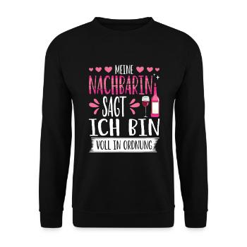 Nachbar Nahe am Chaos - Unisex Pullover - Schwarz - Vorne - Alina (178cm) & Michal (187cm)