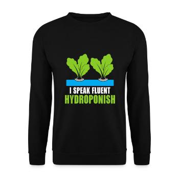 Hydroponics indoor horticulture - Unisex Sweatshirt - black - Front - Alina (178cm) & Michal (187cm)