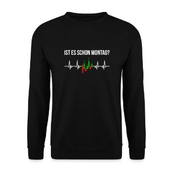 Aktien Aktienchart Investor Trader - Unisex Pullover - Schwarz - Vorne - Alina (178cm) & Michal (187cm)