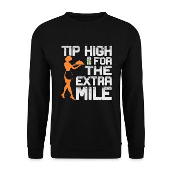 Lustige Kellnerin - Unisex Pullover - Schwarz - Vorne - Alina (178cm) & Michal (187cm)
