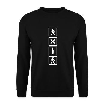 Biertrinker Geh mal Bier holen Löten - Unisex Pullover - Schwarz - Vorne - Alina (178cm) & Michal (187cm)