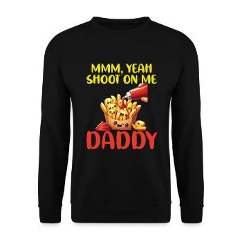 French Fries Junk food Ketchup - Unisex Pullover - Schwarz - Vorne - Alina (178cm) & Michal (187cm)