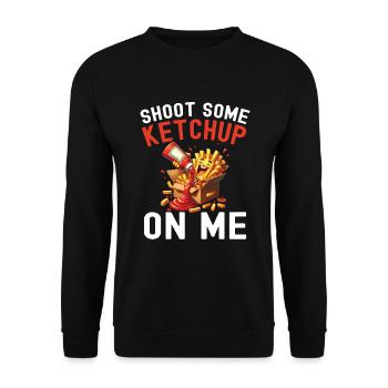 French Fries Junk food Ketchup - Unisex Pullover - Schwarz - Vorne - Alina (178cm) & Michal (187cm)