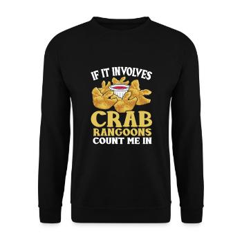 Lustiges Crab Rangoon - Unisex Pullover - Schwarz - Vorne - Alina (178cm) & Michal (187cm)