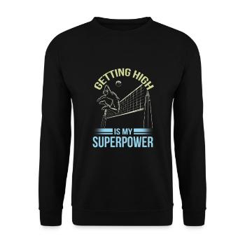 Funny volleyball player - Unisex Sweatshirt - black - Front - Alina (178cm) & Michal (187cm)