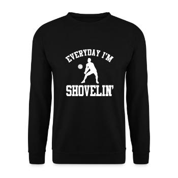 Funny volleyball player - Unisex Sweatshirt - black - Front - Alina (178cm) & Michal (187cm)
