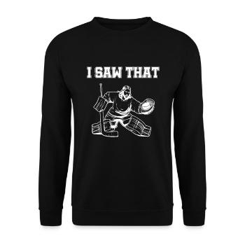 Joueur de hockey sur glace - Sweat-shirt Unisexe - noir - Devant - Alina (178cm) & Michal (187cm)