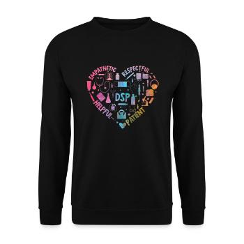 DSP Soutien direct Infirmière DSP professionnelle - Sweat-shirt Unisexe - noir - Devant - Alina (178cm) & Michal (187cm)