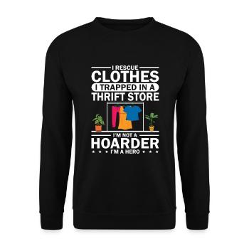 Thrifter Economical Flavor Storage - Unisex Sweatshirt - black - Front - Alina (178cm) & Michal (187cm)