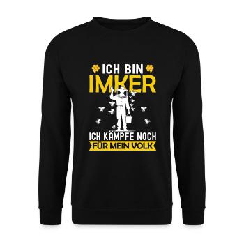 Imker Geschenke Bienenzüchter Spruch - Unisex Pullover - Schwarz - Vorne - Alina (178cm) & Michal (187cm)