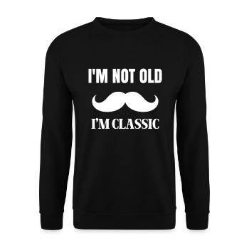 Mustache Moustache Stache - Unisex Pullover - Schwarz - Vorne - Alina (178cm) & Michal (187cm)