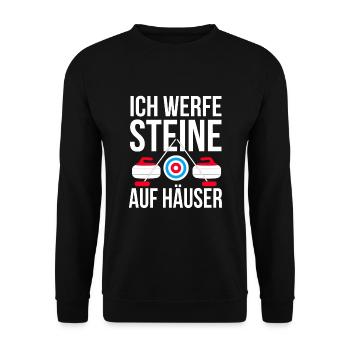 Curling - Unisex Pullover - Schwarz - Vorne - Alina (178cm) & Michal (187cm)
