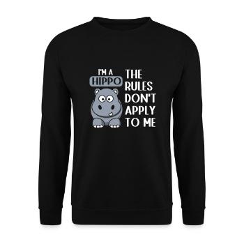 Hippo hippopotamus - Unisex Pullover - Schwarz - Vorne - Alina (178cm) & Michal (187cm)