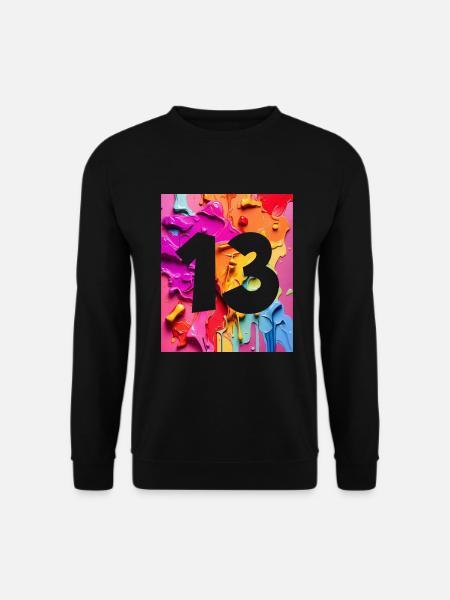 NR. 13 NUMMER 13 BUNT 13. GEBURTSTAG - Unisex Pullover - Schwarz