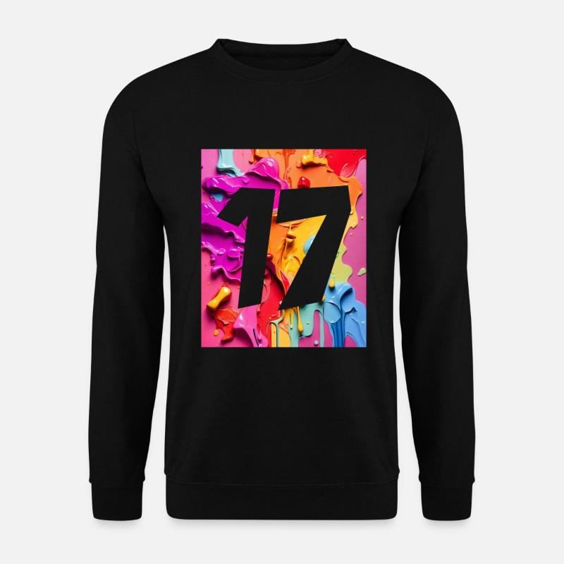 NR. 17 NUMMER 17 BUNT 17. GEBURTSTAG - Unisex Pullover - Schwarz
