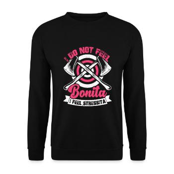Axe Throwing - Unisex Sweatshirt - black - Front - Alina (178cm) & Michal (187cm)
