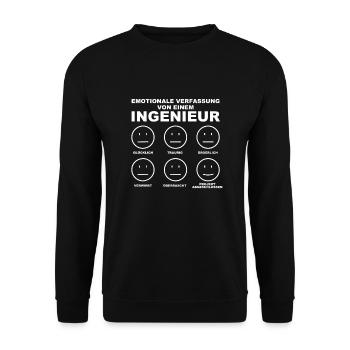 Ingénieur - Sweat-shirt Unisexe - noir - Devant - Alina (178cm) & Michal (187cm)