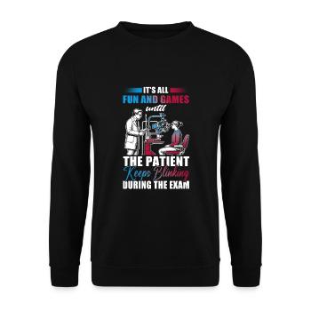 Optometry Optometrist ophthalmologist - Unisex Pullover - Schwarz - Vorne - Alina (178cm) & Michal (187cm)