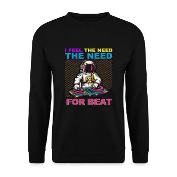 Funny DJ EDM disc jockey - Unisex Pullover - Schwarz - Vorne - Alina (178cm) & Michal (187cm)