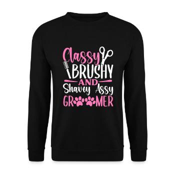 Toiletteur pour chiens, furologue - Sweat-shirt Unisexe - noir - Devant - Alina (178cm) & Michal (187cm)