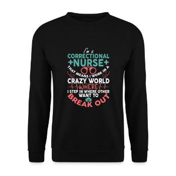 Correctional nurse prison nursing - Unisex Pullover - Schwarz - Vorne - Alina (178cm) & Michal (187cm)