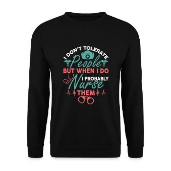 Correctional nurse prison nursing - Unisex Pullover - Schwarz - Vorne - Alina (178cm) & Michal (187cm)