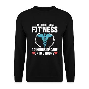 Unité de soins intensifs Infirmière gériatrique - Sweat-shirt Unisexe - noir - Devant - Alina (178cm) & Michal (187cm)