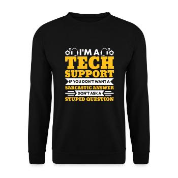 Help Desk Tech Support - Unisex Pullover - Schwarz - Vorne - Alina (178cm) & Michal (187cm)