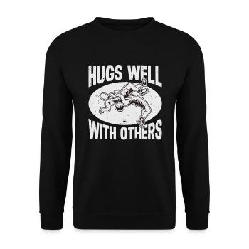 Wrestlers Wrestle Wrestling - Unisex Sweatshirt - black - Front - Alina (178cm) & Michal (187cm)