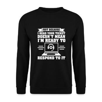 Tech Support - Unisex Sweatshirt - black - Front - Alina (178cm) & Michal (187cm)