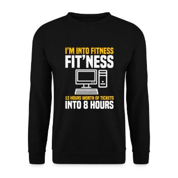 Help Desk Tech Support - Unisex Pullover - Schwarz - Vorne - Alina (178cm) & Michal (187cm)